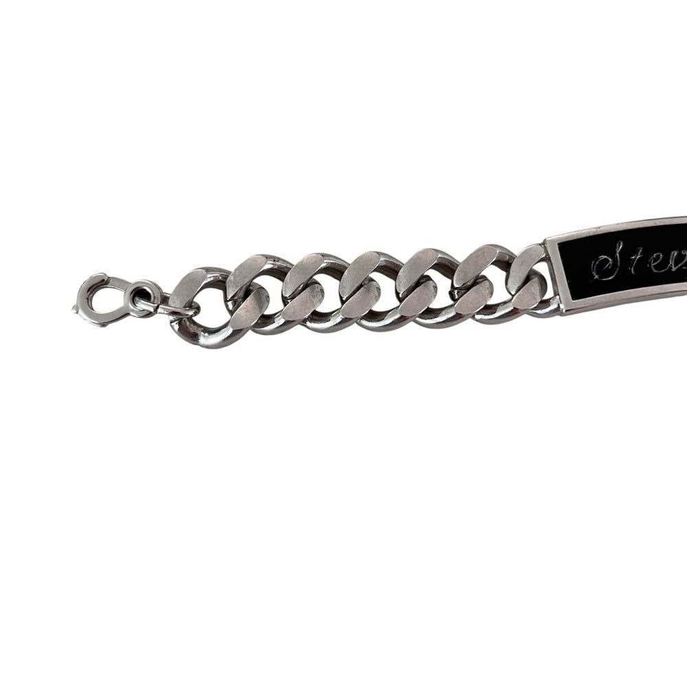 Speidel Vintage Men’s Heavy Silver “Steven” Name Plate ID Bracelet - Picture 3 of 7